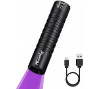 Sv99 3w Uv Led Torch 365nm Small Type C Usb Rechargeable Ultraviolet Black Light Urine Detector For Resin,Fishing,Scorpion,Minerals,Amber With Built-In Battery