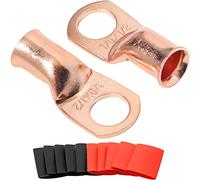 SVAAR Lot de 10 cosses de câble 1/0 AWG-1/2" avec œillets en cuivre pour câble de batterie avec tube thermorétractable 3:1