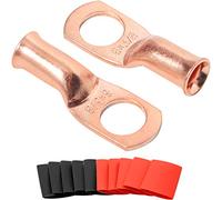 SVAAR Lot de 10 cosses de câble à 6 anneaux AWG-0,9 cm - Connecteurs à œillets en cuivre - Calibre 6 - Robuste - Avec tube thermorétractable 3:1