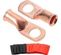 SVAAR Lot de 10 cosses de câble de batterie 4 AWG-0,95 cm avec œillets en cuivre, cosses de batterie robustes avec gaine thermorétractable 3:1