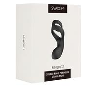 Svakom Benedict - anneau pénis vibrant stimulateur périnée - silicone noir