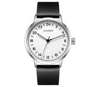 Svalbard ANTIKKEN AA60 Quartz Acier Blanc Noir Cuir 24h Montre Homme