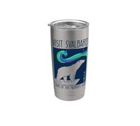Svalbard Norvège Ours Polaire Polar Bear Longyearbyen Norway Gobelet isotherme en acier inoxydable double paroi