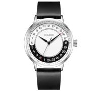 Svalbard YING YANG 24h Swiss Quartz Acier Blanc Cuir Noir Montre Homme, gris