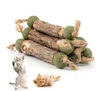 Svalor 6 Pcs Bâtonnets Herbe à Chat, Nature Bâtons d'herbe à Chat Aver Boule, Bâtons à Mâcher pour Chats, Jouets à Boule d'herbe à Chat pour Grincer des Dents et Nettoient Les Dents