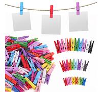 Svalor Lot de 150 mini pinces en bois multicolores 2,5/3/3,5 cm - Petites pinces à linge en bois - Petites pinces en bois pour photos, photos, collages, cartes postales - Cadeaux (trois tailles)