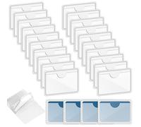 Svalor Pochettes de Carte Auto-Adhésives 5x7cm, 24 Pièces Pochette Adhésive Transparent, Imperméable Pochette Adhésive Carte, pour le Bureau, L'école à Domicile, L'organisation et le Tri