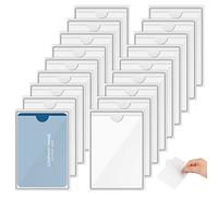 Svalor Pochettes de Carte Auto-Adhésives 8x12cm, 18 Pièces Pochette Adhésive Transparent, Imperméable Pochette Adhésive Carte, pour le Bureau, L'école à Domicile, L'organisation et le Tri