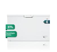 Svan Congélateur Coffre Blanc SCH4001EDC. Capacité 371 Litres, Dual Cooling, 4 Étoiles, Porte à Sens Unique, Mode Super Congélation, Technologie Cyclique, Porte Abattante, 1 Panier, 40 dB