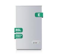 Svan Congélateur Coffre Blanc SVCH101FS. Capacité 85 Litres, Dual Cooling, 4 Étoiles, Porte Sens Unique, Technologie Cyclique, Porte en Verre, 2 Paniers, 48 dB, Efficacité Énergétique E