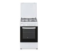 Svan Cuiseur à Gaz au Butane, 4 Zones de Cuisson, Four 43L, Blanc, OKG45MW00. Contrôle Manuel, 2 Programmes de Cuisson, Double Couche de Verre dans la Porte, Couvercle Métallique