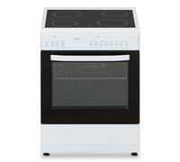 Svan Cuisinière Électrique, Vitrocéramique 4 Zones de Cuisson, Four 56L, Blanc, SKV4600. Commande Manuelle, 6 Programmes de Cuisson, Verre Double Porte, Classe Énergétique A