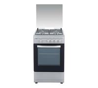 Svan Cuisinière Gaz Butane, Cuisinière Indépendante, 4 Zones de Cuisson, Four 43L, Inox, SKG4501X. Commande Manuelle, 2 Programmes de Cuisson, Porte Double Vitrage, Couvercle Abattant