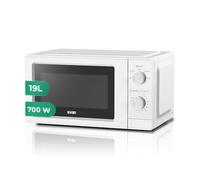 Svan Micro-ondes 19 Litres Basique Pose libre, Blanc SMW19700. 700W, 5 Programmes, Commande Manuelle, Mode Décongélation, Cavité Émaillée, Nettoyage Facile, Minuterie 30min