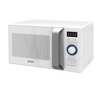 Svan Micro ondes 20 Litres Grill Pose Libre, Blanc SMW2800DGB. 800W, 5 Programmes, Contrôle Électronique LED, Mode Décongélation, Revêtement Intérieur Bleu, Nettoyage Facile, Minuterie 35min