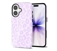 Svanove Coque de téléphone à imprimé guépard pour iPhone 17 avec motif léopard mignon pour femmes, luxe tendance rétro cool imprimé animal, motif esthétique Y2k coque rigide fine en plastique, violet