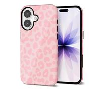 Svanove Coque de téléphone à imprimé guépard pour iPhone 17 avec motif léopard mignon pour femmes, luxe tendance rétro cool imprimé animal, motif esthétique Y2k, coque rigide fine en plastique, rose