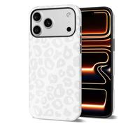 Svanove Coque de téléphone à imprimé guépard pour iPhone 17 Pro - Coque de téléphone pour femme - Motif esthétique Y2k - Fine coque rigide en plastique - Blanc