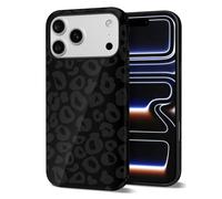 Svanove Coque de téléphone à imprimé guépard pour iPhone 17 Pro Max - Coque de téléphone pour femme - Motif esthétique Y2k - Motif esthétique - Coque rigide fine en plastique - Noir