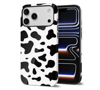 Svanove Coque de téléphone à imprimé vache pour iPhone 17 Pro Max - Coque de protection pour femmes et filles - Motif esthétique Y2k - Fine coque rigide en plastique - Noir