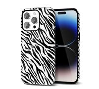 Svanove Coque de téléphone motif zèbre pour iPhone 14 Pro, coque zèbre mignonne pour filles et femmes, design de mode rétro tendance de luxe avec imprimé animal cool, coque extérieure en plastique