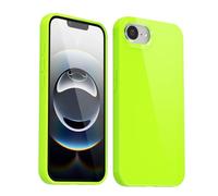 Svanove Coque en silicone pour iPhone 16e - Gel de caoutchouc souple brillant - Jolie coque de protection en plastique simple unie pour femme et fille - Fine et flexible - TPU - Vert fluo citron
