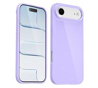 Svanove Coque en silicone pour iPhone 17 Air - Gel de caoutchouc souple brillant - Jolie coque de protection en plastique simple uni pour femme et fille - Fine et flexible - TPU - Lilas violet lavande