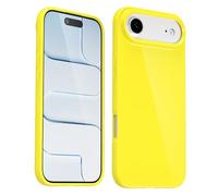 Svanove Coque en silicone pour iPhone 17 Air - Gel de caoutchouc souple brillant - Jolie coque de protection en plastique simple uni pour femme et fille - Fine et flexible - TPU - Jaune