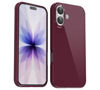 Svanove Coque en silicone pour iPhone 17 - Gel de caoutchouc souple brillant - Jolie coque de protection en plastique simple unie pour femme et fille - Fine et flexible - TPU - Bordeaux