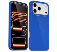 Svanove Coque en silicone pour iPhone 17 Pro - Gel de caoutchouc souple brillant - Jolie coque de protection en plastique simple uni pour femme et fille - Fine et flexible - TPU - Bleu roi