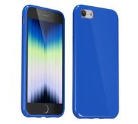 Svanove Coque en silicone pour iPhone SE 2022/7/8 - En gel de caoutchouc souple brillant - Jolie coque de protection en plastique simple uni pour femme et fille - Fine et flexible - TPU - Bleu roi