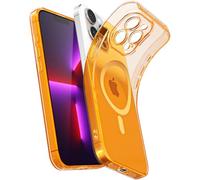 Svanove Coque magnétique transparente pour iPhone 13 Pro, compatible avec MagSafe, fine et transparente, pour femmes et filles, en silicone souple fluorescent vif avec protection d'appareil photo