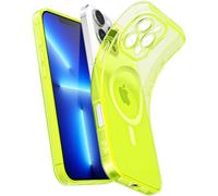 Svanove Coque magnétique transparente pour iPhone 13 Pro Max, compatible avec MagSafe, fine et transparente, pour femmes et filles, jolie coque en silicone fluorescent vif avec protection d'appareil