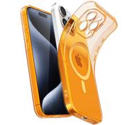 Svanove Coque magnétique transparente pour iPhone 15 Pro, compatible avec MagSafe, fine et transparente, pour femmes et filles, en silicone souple fluorescent vif avec protection d'appareil photo