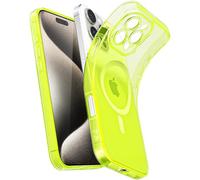 Svanove Coque magnétique transparente pour iPhone 15 Pro Max, compatible avec MagSafe, fine et transparente, pour femmes et filles, jolie coque en silicone fluorescent vif avec protection d'appareil