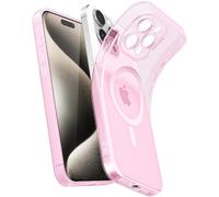 Svanove Coque magnétique transparente pour iPhone 15 Pro Max, compatible avec MagSafe, fine et transparente, pour femmes et filles, jolie coque de sécurité en silicone souple avec protection