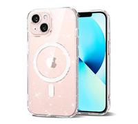 Svanove - Coque pour iPhone 13 Mini - Coque transparente à paillettes compatible avec Magsafe - Coque mince et fine en caoutchouc magnétique Mag Safe, design scintillant et brillant pour filles et