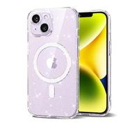 Svanove Coque transparente à paillettes compatible avec Magsafe, coque fine et magnétique en caoutchouc pour femmes et filles