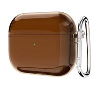 Svanove Coque transparente pour Airpods Pro 3e génération (2021), coque transparente mignonne en silicone pour Airpods 3, coque en caoutchouc TPU souple pour femmes et filles, marron