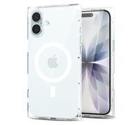 Svanove Coque transparente pour iPhone 17 - Bord rectangulaire magnétique compatible avec Magsafe, coque transparente tendance Y2k Y2k Desiner pour femme, fine et fine en caoutchouc de silicone chic