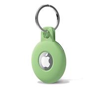 Svanove Porte-clés Airtag en silicone avec porte-clés, coque Air Tag - Accessoires mignons pour enfants, bagages, collier de chien de voiture, compatible avec Apple Airtag Case Tracker, vert sauge