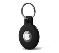 Svanove Porte-clés en silicone pour Airtag avec porte-clés, coque Air Tag - Accessoires mignons pour enfants, bagages, collier de chien de voiture, compatible avec étui Apple Airtag étanche, noir