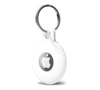 Svanove Porte-clés en silicone pour Airtag avec porte-clés, coque Air Tag - Accessoires mignons pour enfants, bagages, collier de chien de voiture, compatible avec étui Apple Airtag étanche, blanc