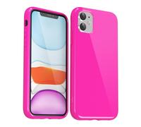 Svanove pour iPhone 11 Coque Silicone, Mince Étui Pure Color Smooth Rubber Gel Original, Souple TPU Étui Slim Antichoc Protection Cover, Rose Vif