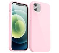 Svanove pour iPhone 12/12 Pro Coque Silicone, Mince Étui Pure Color Smooth Rubber Gel Original, Souple TPU Étui Slim Antichoc Protection Cover, Rose