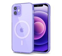 Svanove pour iPhone 12 Mini Coque Compatible avec MagSafe, Transparente Magnétique Protection de l'objectif Etui Housse, Pleine Silicone Cover, Coque Mat Translucide Mince Antichoc, Violet Clair