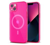 Svanove pour iPhone 13 Mini Coque Compatible avec MagSafe, Transparente Magnétique Protection de l'objectif Etui Housse, Pleine Silicone Cover, Coque Mat Translucide Mince Antichoc, Rose Vif