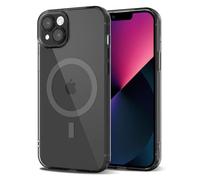 Svanove pour iPhone 13 Mini Coque Compatible avec MagSafe, Transparente Magnétique Protection de l'objectif Etui Housse, Pleine Silicone Cover, Coque Mat Translucide Mince Antichoc, Noir Clair