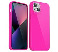 Svanove pour iPhone 13 Mini Coque Silicone, Mince Étui Pure Color Smooth Rubber Gel Original, Souple TPU Étui Slim Antichoc Protection Cover, Rose Vif