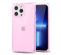 Svanove pour iPhone 13 Pro Max Coque Carrée Transparente, Transparent Rectangulaire Carré Coque de Téléphone Protecteur d’Appareil Photo, Transparent Mince Silicone Antichoc Coque Souple, Rose Clair
